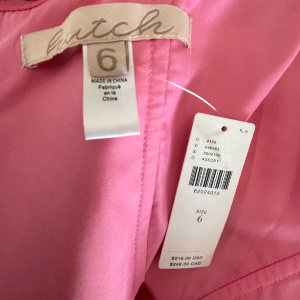 NWT Hutch pink scarlet red bow colorblock dress 6 - Picture 9 of 14